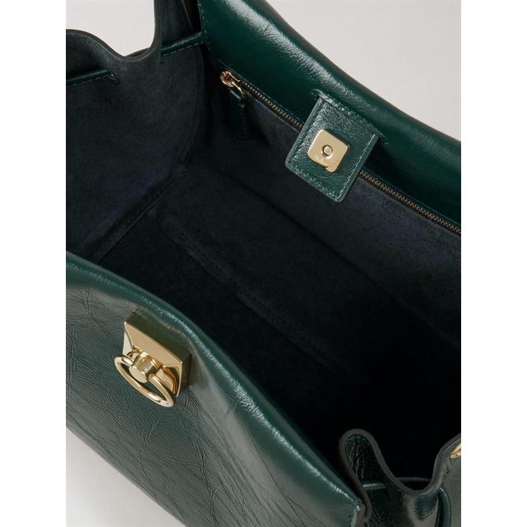 Mulberry Small Iris Glossy Calf Mulberry Green